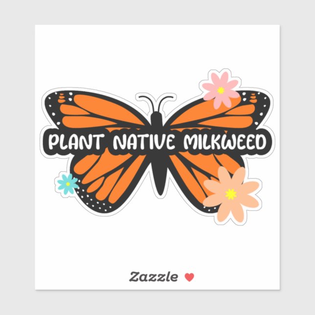 Milkweed pour Monarques Sticker en Vinyl Coupé sur (Feuille)