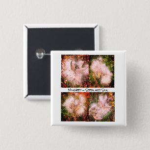 Milkweed   Sangria 2 Inch Square Button
