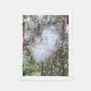 Milkweed Seeds and Silk Fleece Blanket