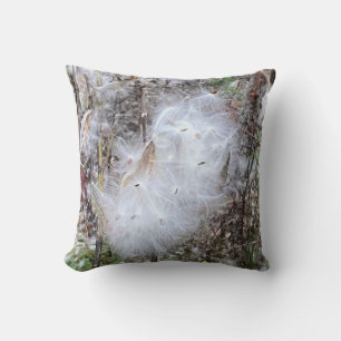 Milkweed Seeds and Silk Throw Pillow