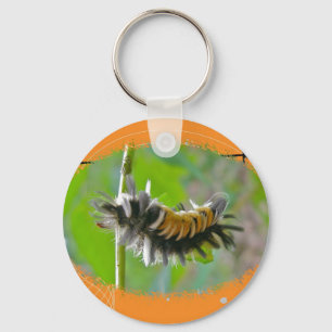Milkweed Tussock Moth Caterpillar Orange Items Keychain