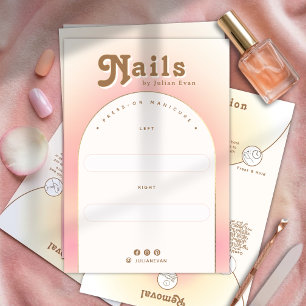 Milky Soft Pink Ombre Press On Nail Display Card