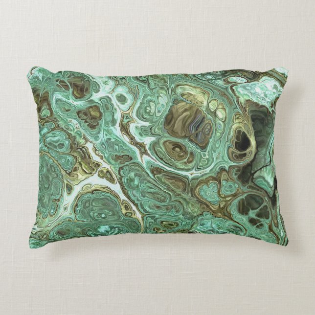 Milky Teal and Grey Marble Swirl Accent Pillow (Front)