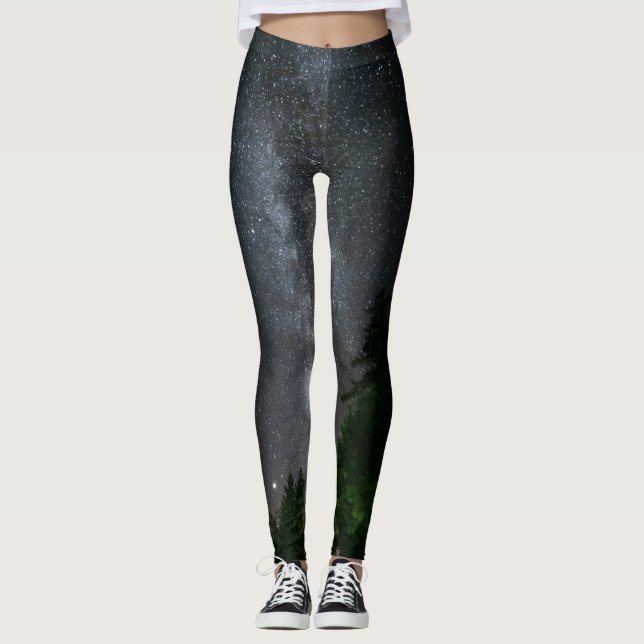 Milky way above spruce forest leggings (Front)