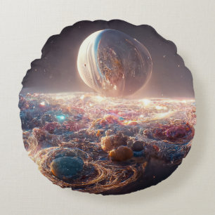Milky Way and galaxies Round Pillow