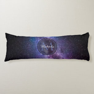 Milky way bright colors personalizable monogram body pillow