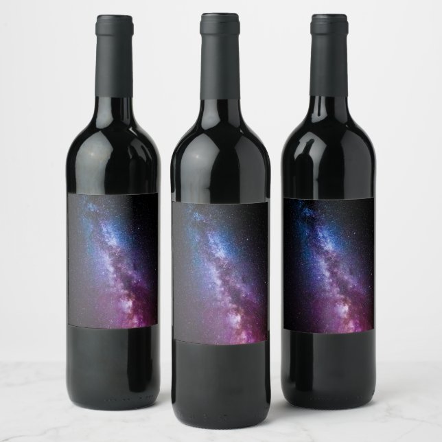 Milky way bright colors wine label (Bottles)