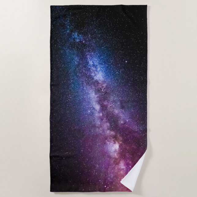 Milky way bright colours beach towel (Front)