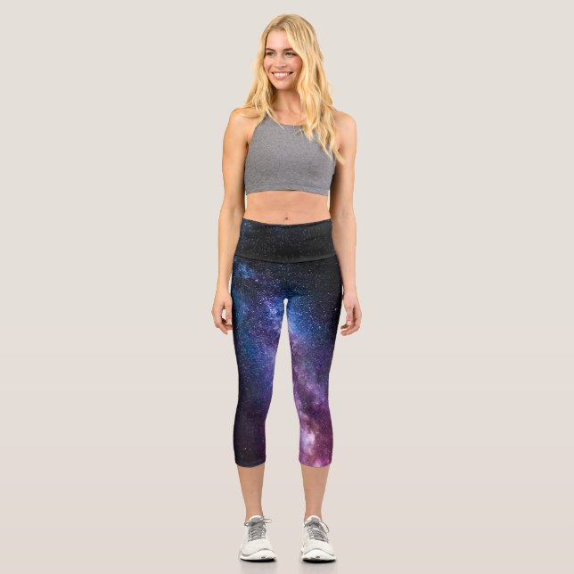 Milky way bright colours capri leggings (Front)