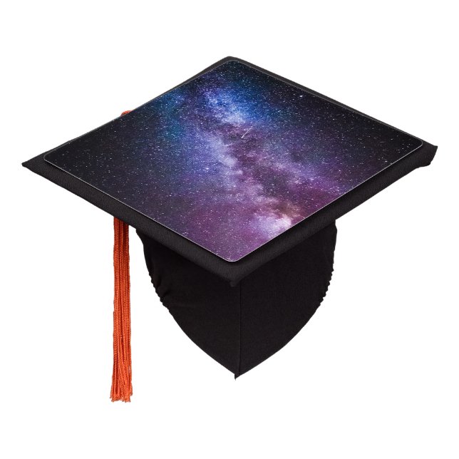 Milky way bright colours graduation cap topper (Angled)