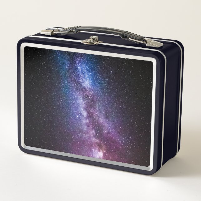Milky way bright colours metal lunch box (Front)