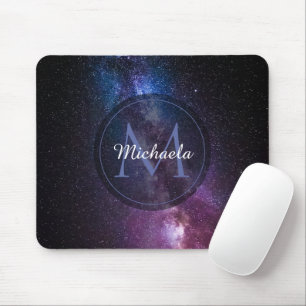 Milky way bright colours personalizable monogram mouse pad