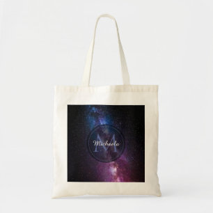Milky way bright colours personalizable monogram tote bag