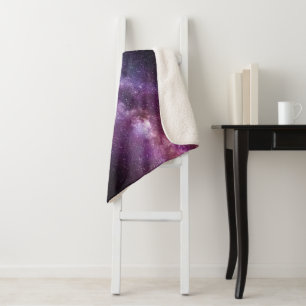 Milky way bright colours sherpa blanket