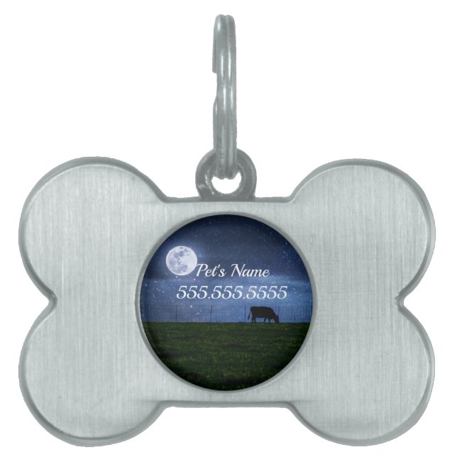 Milky Way Cattle Moonlight Pet ID Tag (Front)