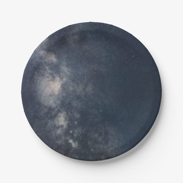 Milky Way galaxy beautiful Night Sky Paper Plate (Front)