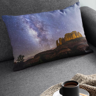 Milky Way Galaxy Over Cathedral Rock, Arizona Accent Pillow