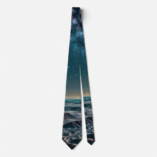Milky Way Galaxy Over Desert Mountains Tie