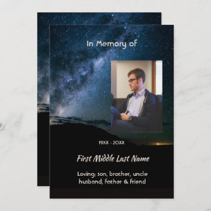  Milky Way Galaxy Starry Night Sky Memorial Invitation