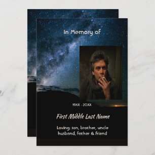  Milky Way Galaxy Starry Night Sky Memorial Invitation
