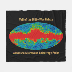 Milky Way Galaxy Veil Over WMAP Universe   Fleece Blanket