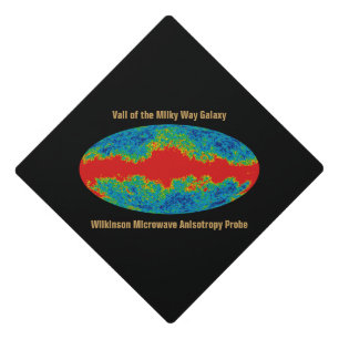 Milky Way Galaxy Veil Over WMAP Universe   Graduation Cap Topper