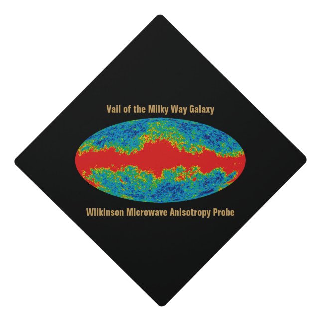 Milky Way Galaxy Veil Over WMAP Universe   Graduation Cap Topper (Front)