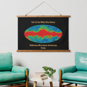 Milky Way Galaxy Veil Over WMAP Universe   Hanging Tapestry