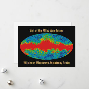 Milky Way Galaxy Veil Over WMAP Universe   Holiday Card