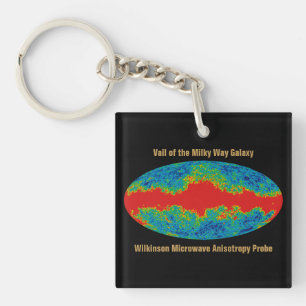 Milky Way Galaxy Veil Over WMAP Universe   Keychain