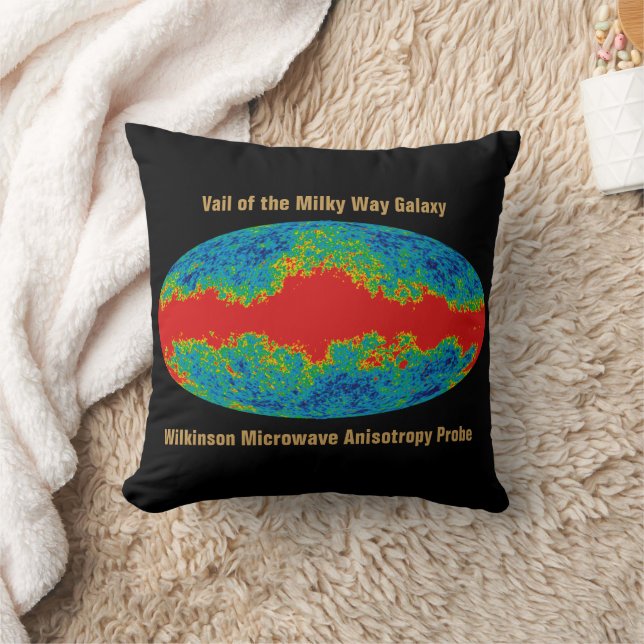 Milky Way Galaxy Veil Over WMAP Universe   Throw Pillow (Blanket)