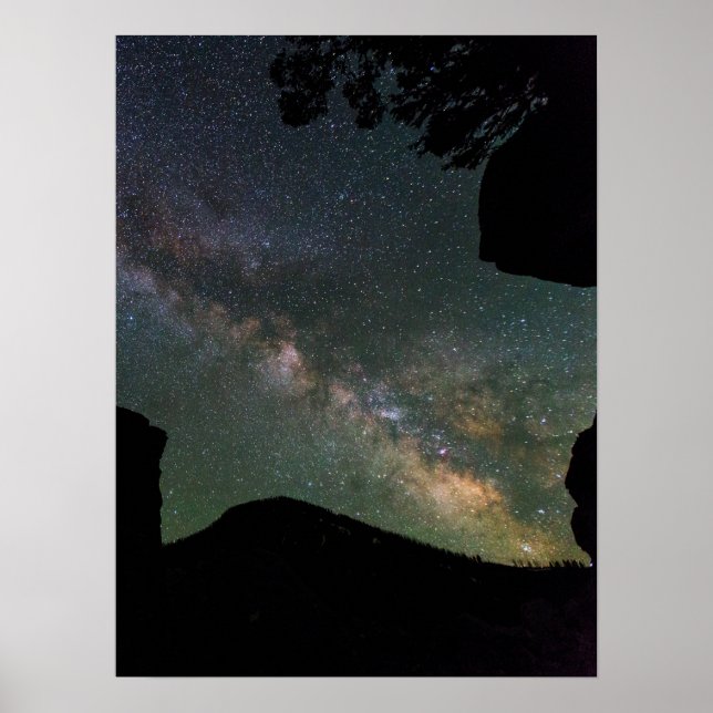Milky Way Near Mammoth Hot Springs Poster (Front)
