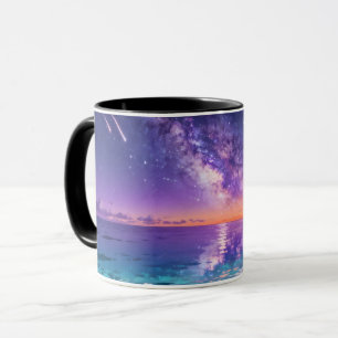 Milky Way Ocean Mug Dreamy Galaxy Seascape Ceram