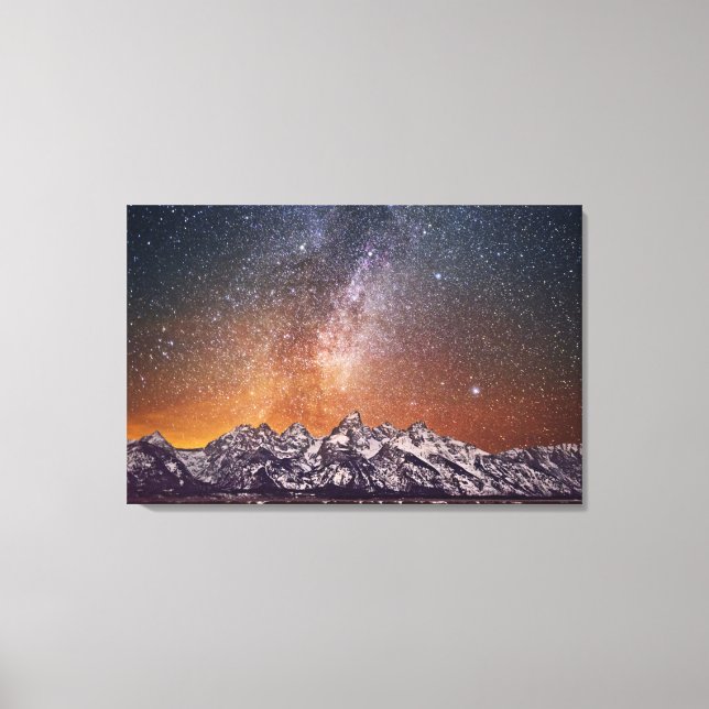 Milky Way over Grand Teton Canvas Print (Front)