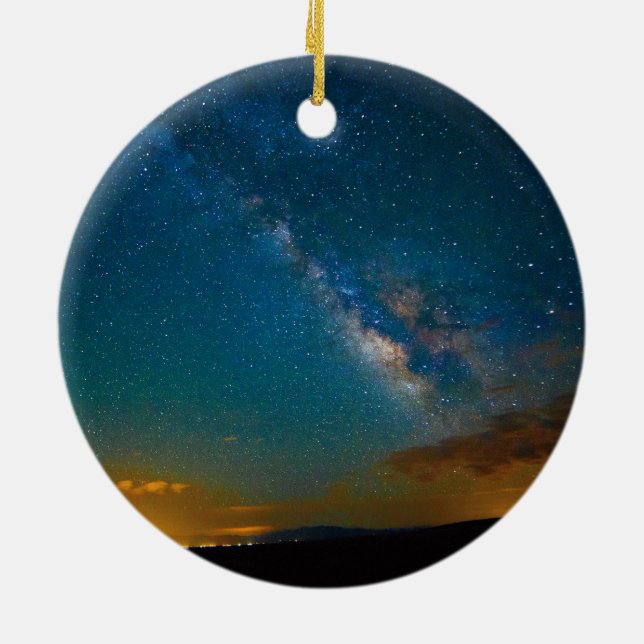 Milky Way over Taos, New Mexico Ceramic Ornament (Back)