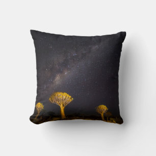 Milky Way Quiver Tree   Keetmanshoop Namibia Throw Pillow
