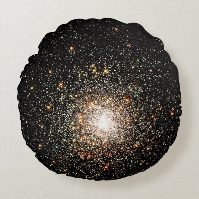 Milky Way Star Cluster Round Pillow (Front)