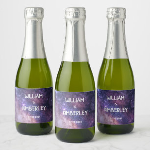 Milky Way Stars Sky Galaxy Elegant Wedding  Sparkling Wine Label