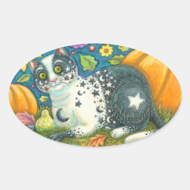 MILKYWAY HALLOWEEN MYSTIQUE CHAT STICKERS Oval (Devant)