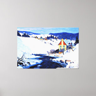 Mill and Stream, Morning Sun painting Canvas Print