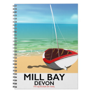 Mill Bay Devon Rail poster Notebook