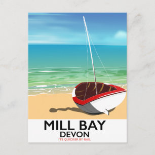 Mill Bay Devon Rail poster Postcard