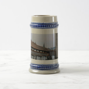 Mill bridge, medieval wooden bridge, Lucerne Beer Stein