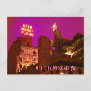Mill City at Night Postcard
