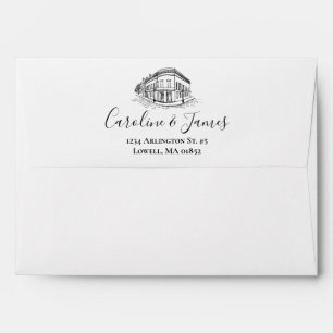 Mill City Toile (Lowell, MA) Black/White Envelope