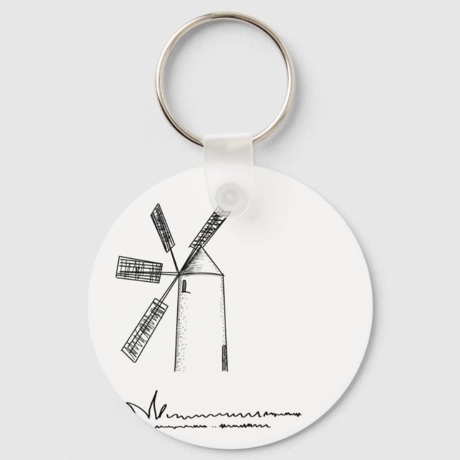 mill on white background keychain (Front)