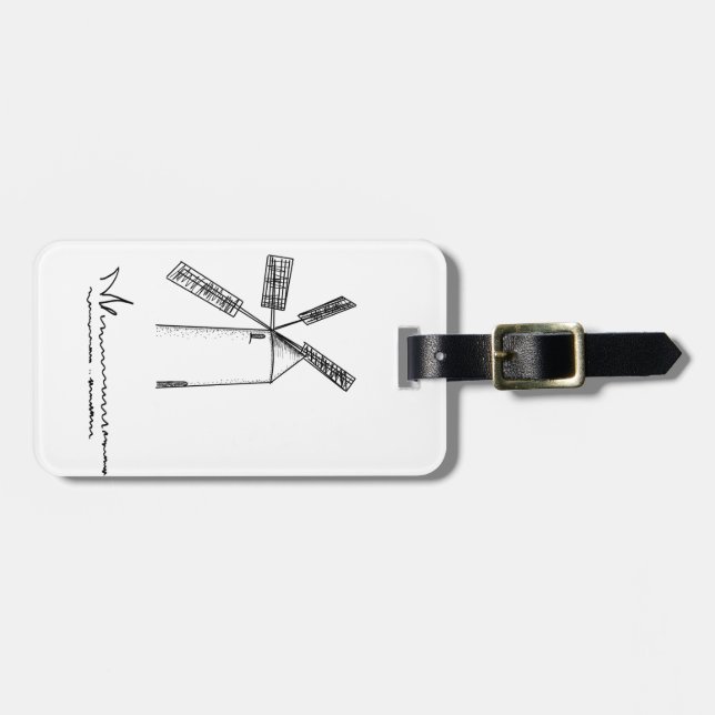 mill on white background luggage tag (Front Horizontal)