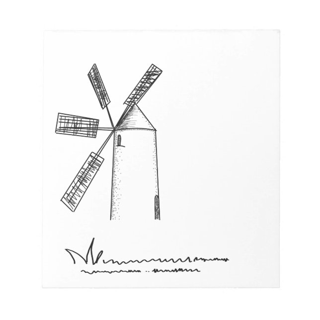 mill on white background notepad (Front)