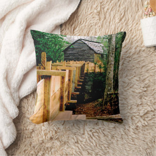 Mill Scene Throw Pillow