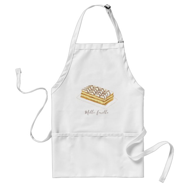 Mille-feuille pastry watercolor standard apron (Front)